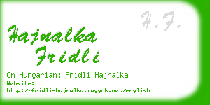 hajnalka fridli business card